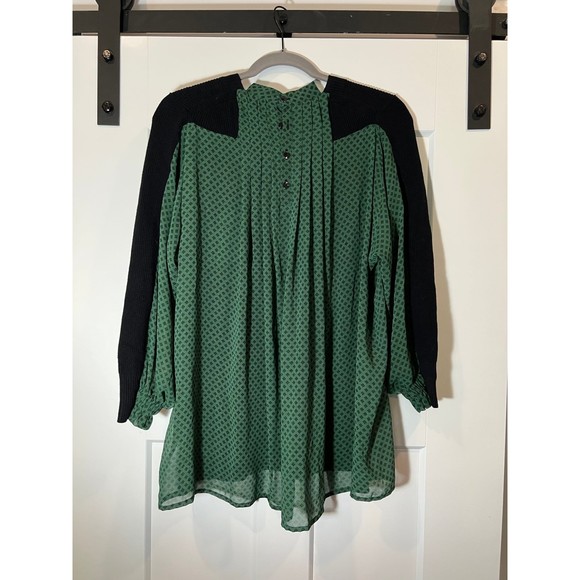 CAbi Sweater | Dark Green & Black Sleek Sweater | Size Medium - Picture 3 of 3